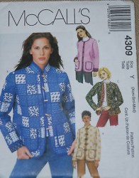4309 BOXY COLLAR/QUILTED OR NOT JACKET PATTERN 4-14